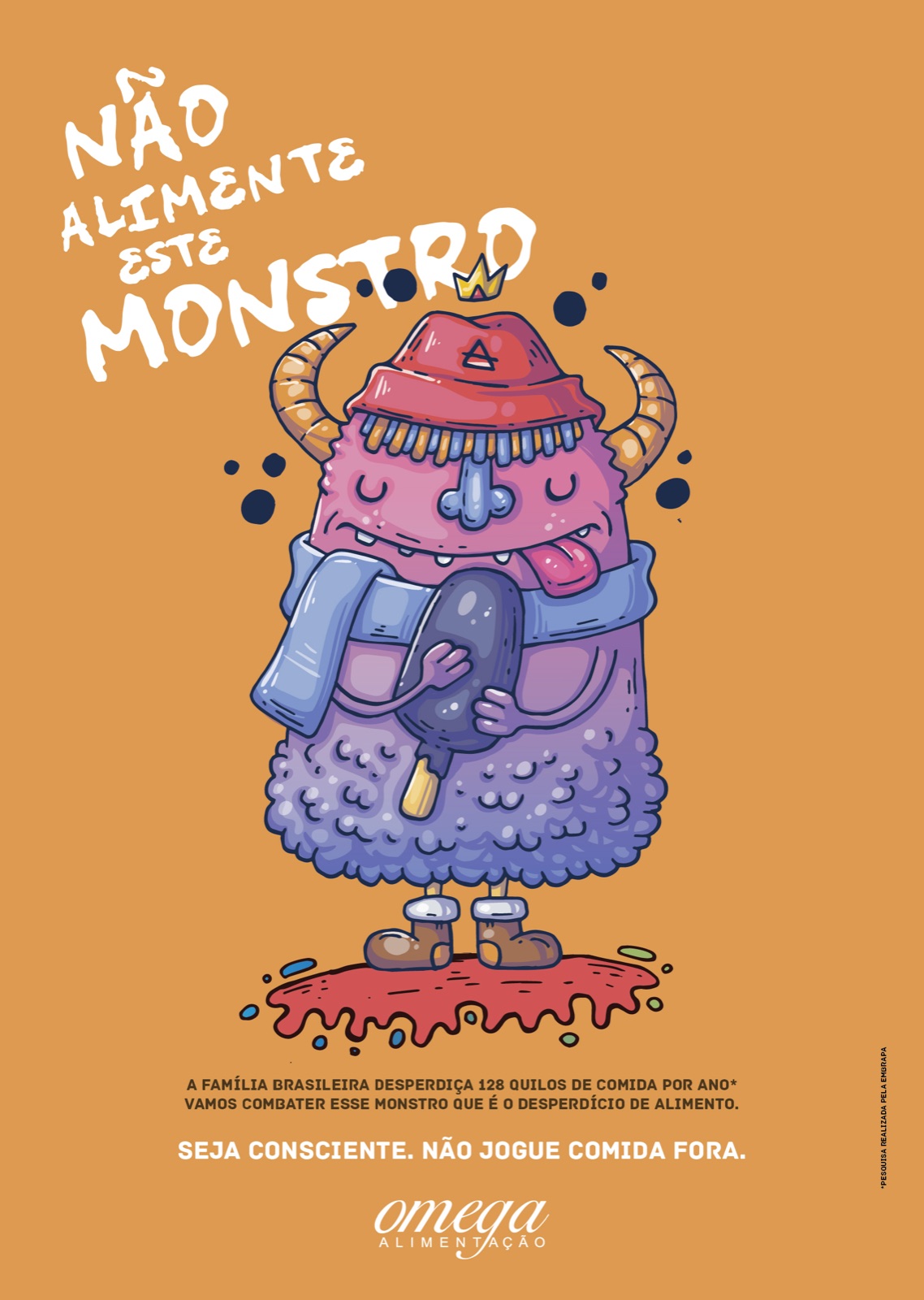 Pink crowned monster poster from the Don't Feed This Monster campaign