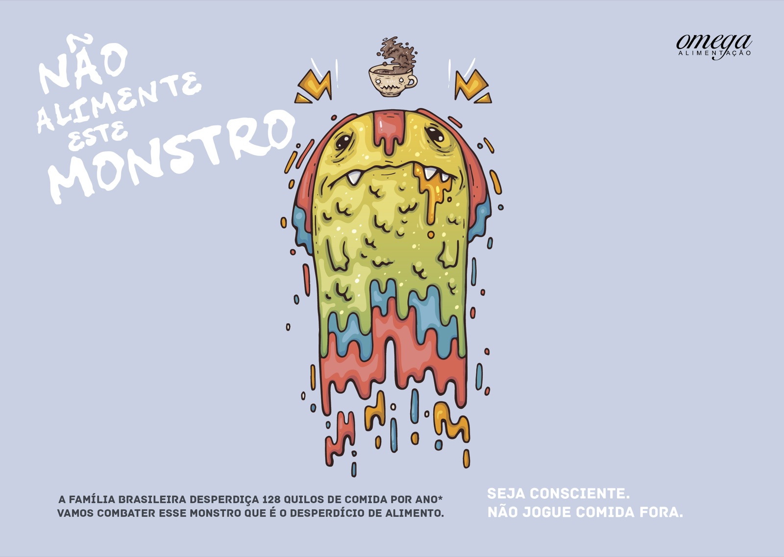 Melting popsicle-headed monster placemat from the Don't Feed This Monster campaign