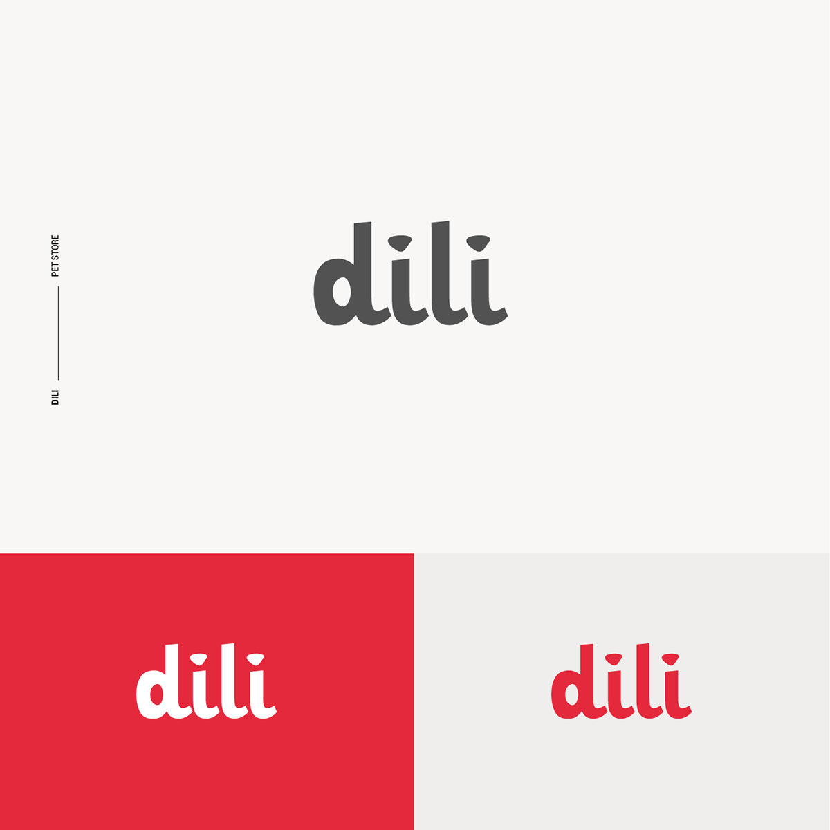 Dili — pet store logo presentation