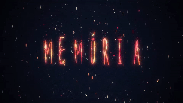 “Memória” spelled out in burning embers