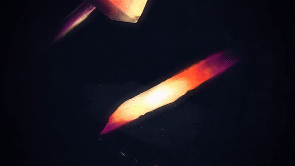Glowing embers shaped like a torch, animated